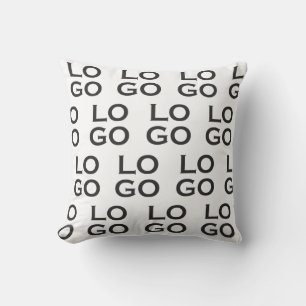 Custom Logo Business or Company on White Throw Pillow