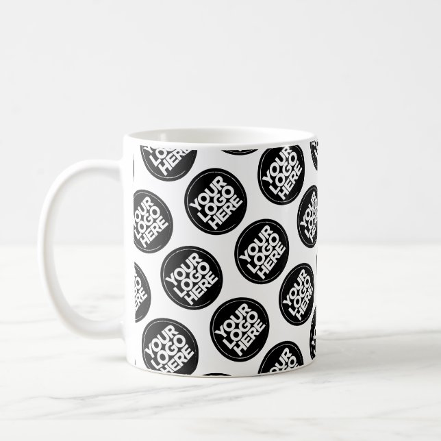 Custom logo business pattern employee coffee mug (Left)