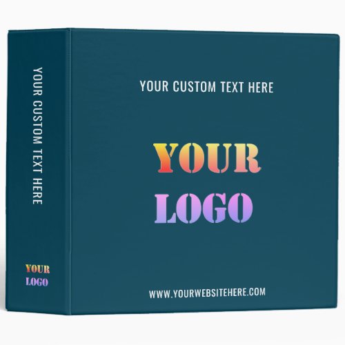 Custom Logo Business Personalized _ Choose Colors 3 Ring Binder