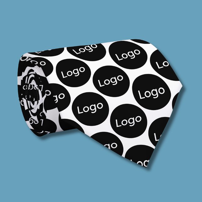 Custom Logo Business Professional Neck Tie (Logo tie small business promotional (rolled))