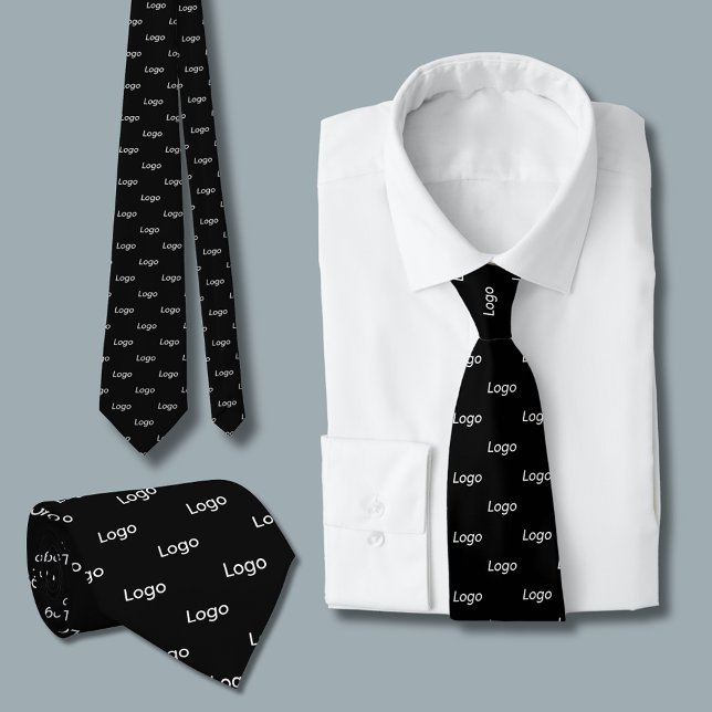 Custom Logo Business Professional Neck Tie (Create your own company branded tie.  Just add your own logo and change to color to your choice.)