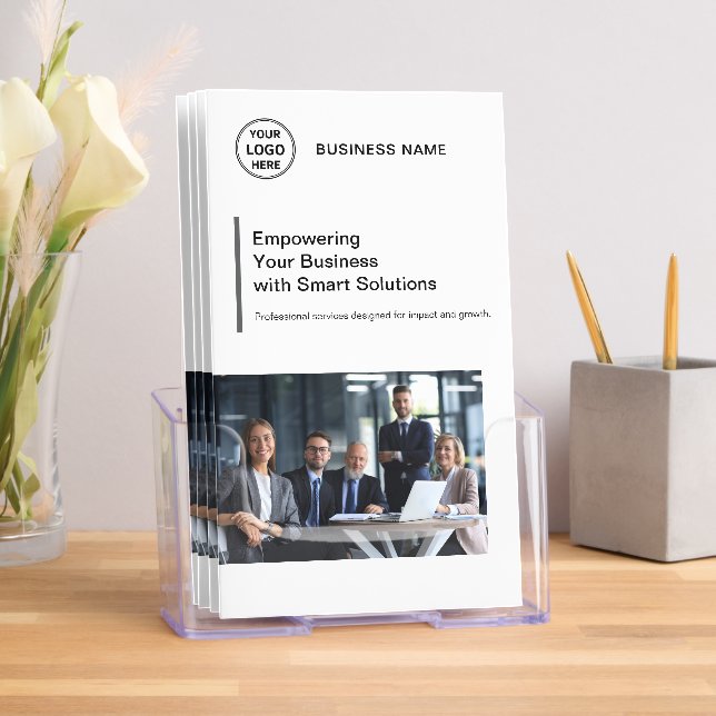 Custom Logo Business Professional White Tri-Fold Brochure (Insitu)