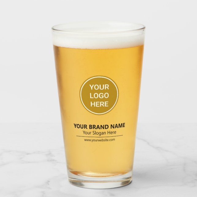 Custom Logo Business Promotional Beer Pint Glass (Front Filled)
