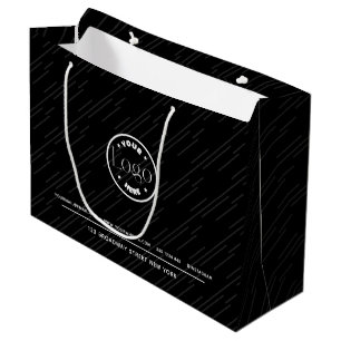 Custom Logo Business Promotional Black & White Large Gift Bag