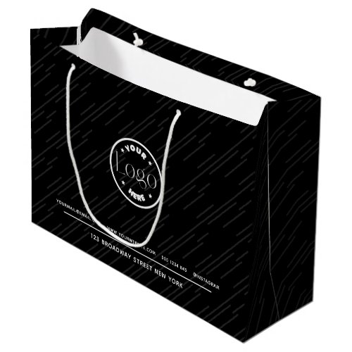 Custom Logo  Business Promotional Black  White Large Gift Bag