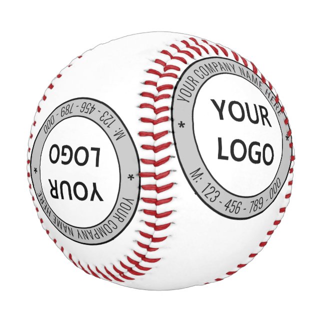Custom Logo Business Promotional Personalized Text Baseball (Angled)