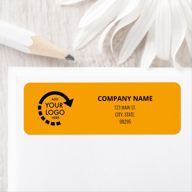 Custom Logo Business Return Address Retro Gold Label (Insitu)