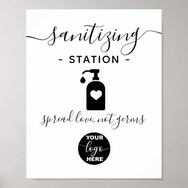 Custom Logo Business Safety Sanitizing Station Poster (Front)