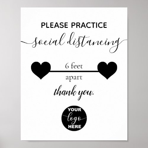Custom Logo Business Safety Social Distancing Poster