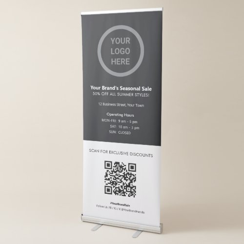 Custom Logo Business Sales Promotions QR Code Retractable Banner