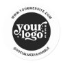 Custom Logo Business Social Media Create Your Own  Classic Round Sticker