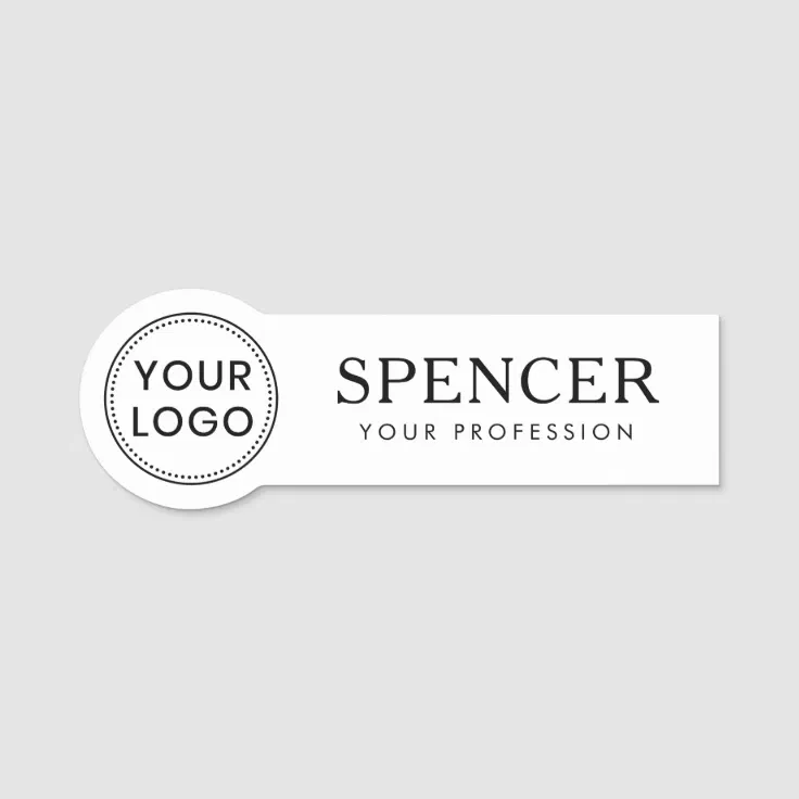 Custom logo business staff employee any color name tag | Zazzle