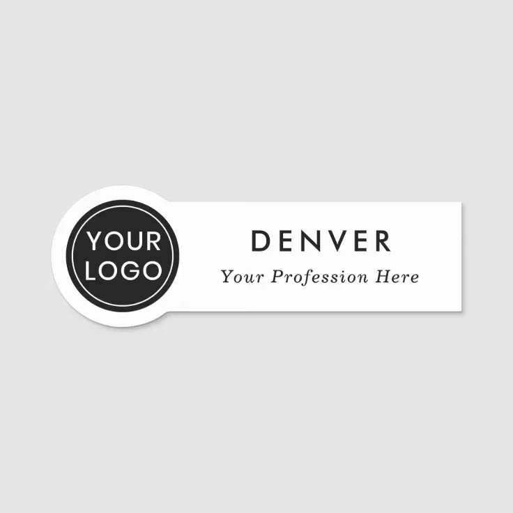 Custom logo business staff employee any color name tag | Zazzle