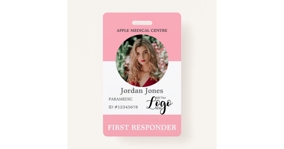 custom logo business staff Photo ID Security ID Ba Badge Zazzle