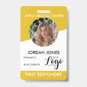 custom logo business staff Photo Security yellow Badge