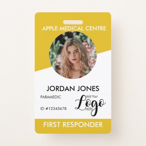 custom logo business staff Photo Security yellow Badge