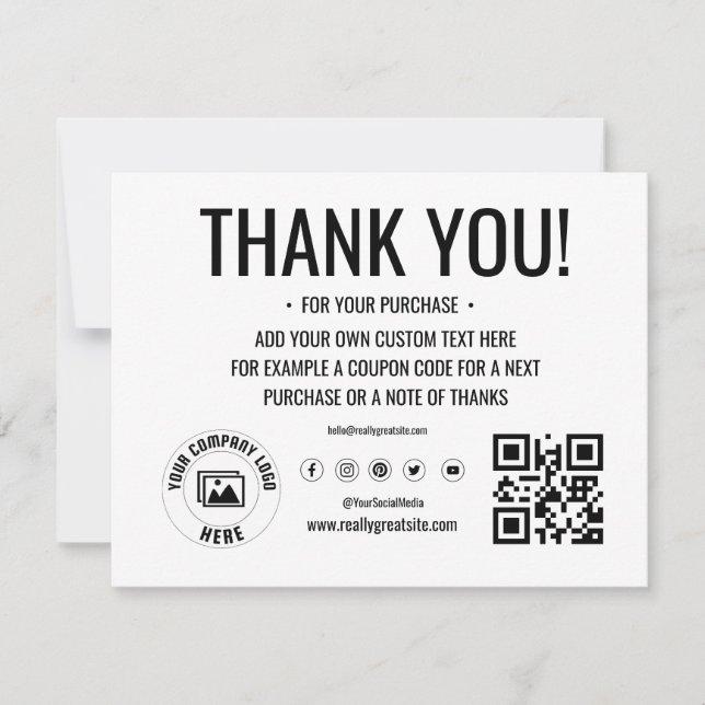Custom Logo Business Thank You Card (Front)