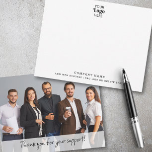 Custom Logo Business Thank You Company Name Photo Note Card