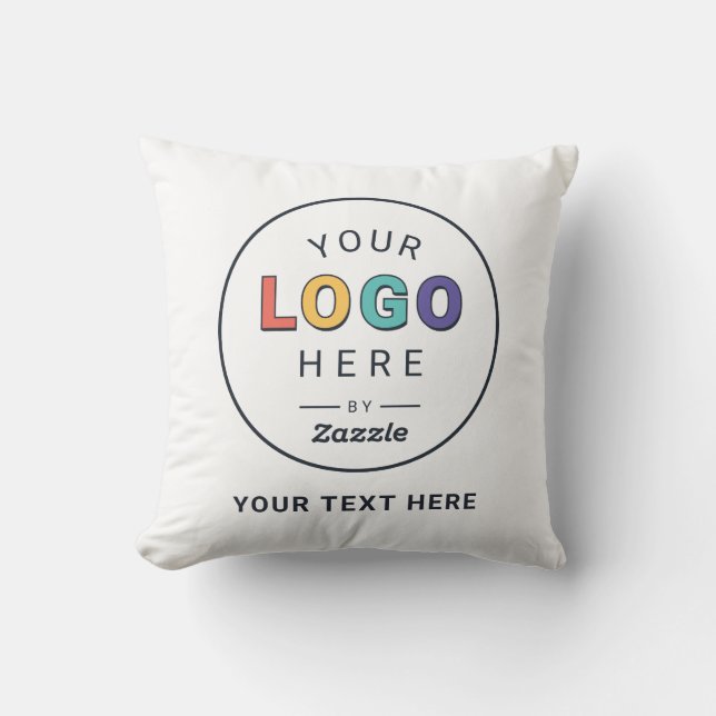 Custom Logo Business Throw Pillow (Front)