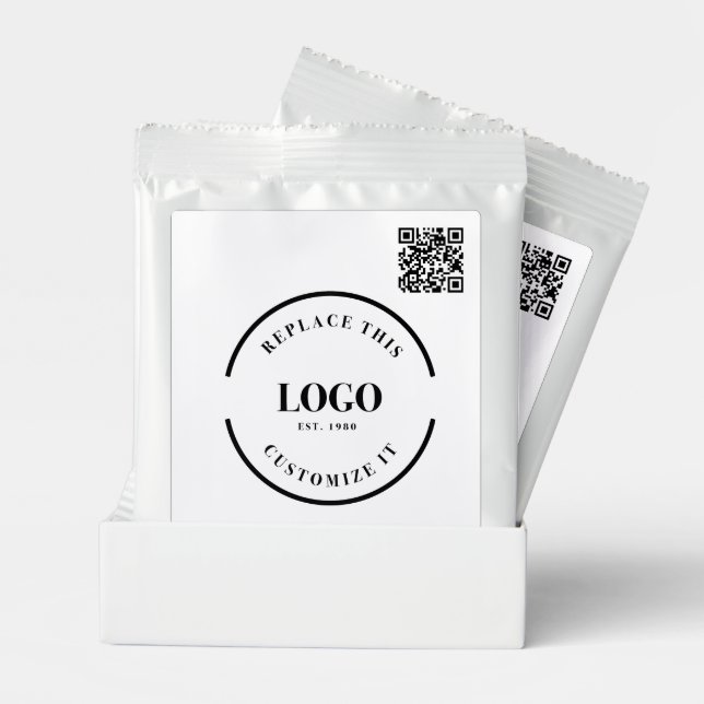Custom logo Business website QR code hot chocolate Drink Mix (Pair)