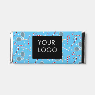 Custom Logo Candy Cane Christmas Tennis Club Gift  Hershey Bar Favors