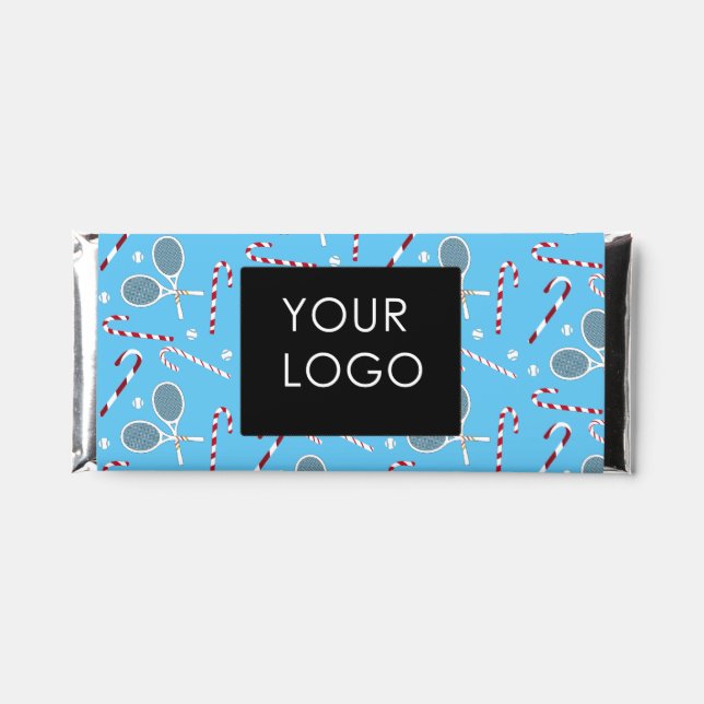Custom Logo Candy Cane Christmas Tennis Club Gift  Hershey Bar Favors (Front)