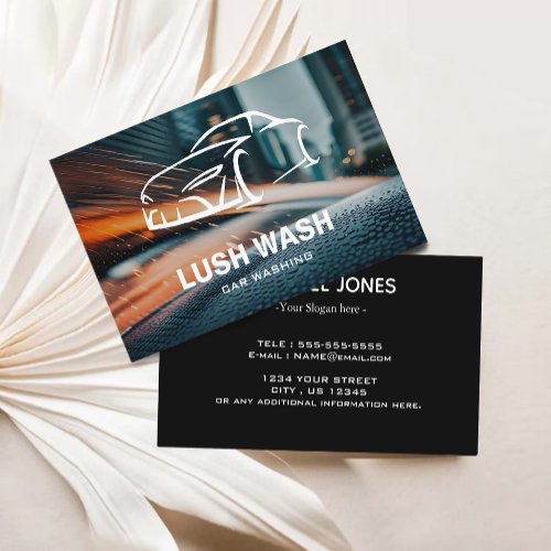 Custom Logo Car Wash Auto  Automotive Cleaning  Business Card
