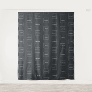 Custom Logo Charcoal Grey Company Event Backdrop