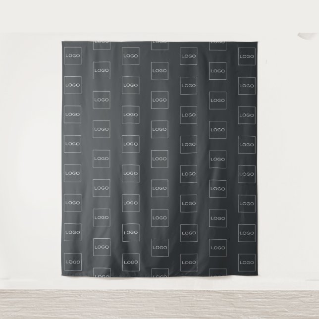 Custom Logo Charcoal Grey Company Event Backdrop (Front)