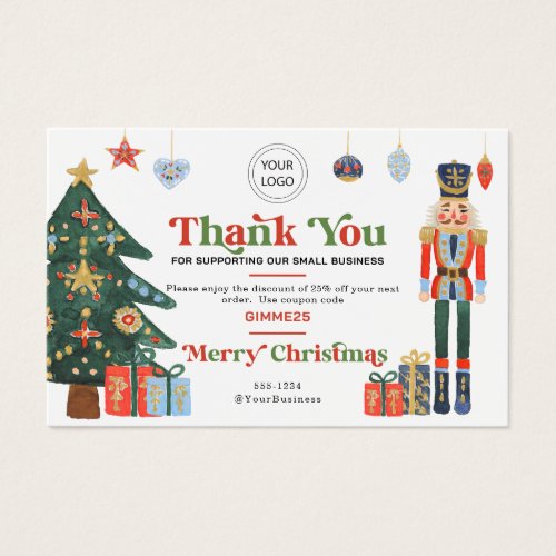 Custom logo Christmas Package Thank you inserts