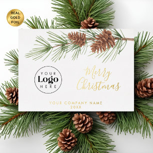 Custom Logo Christmas Thank You Business Foil Card