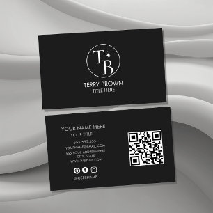 Custom Logo Circle Professional Black Business Card