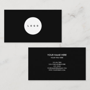 Custom logo circle professional black business card