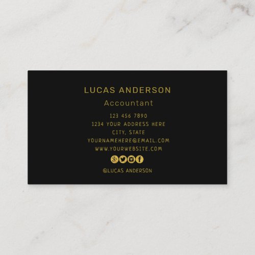  custom logo circle professional black gold business card