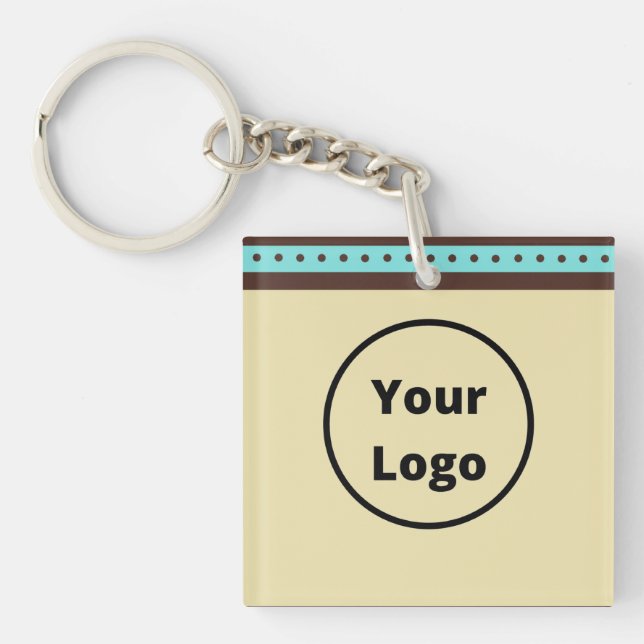 Custom logo circles and stripes pattern keychain (Front)