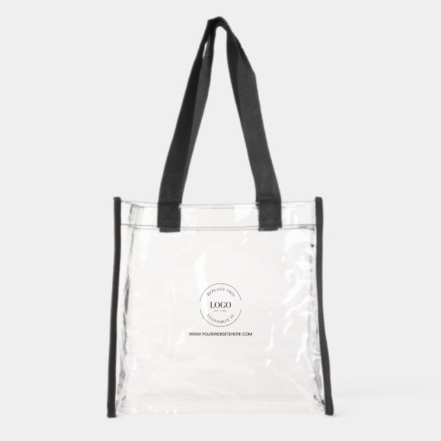 Custom Logo Clear Stadium Event Swag Conference  Clear Tote Bag (Front)