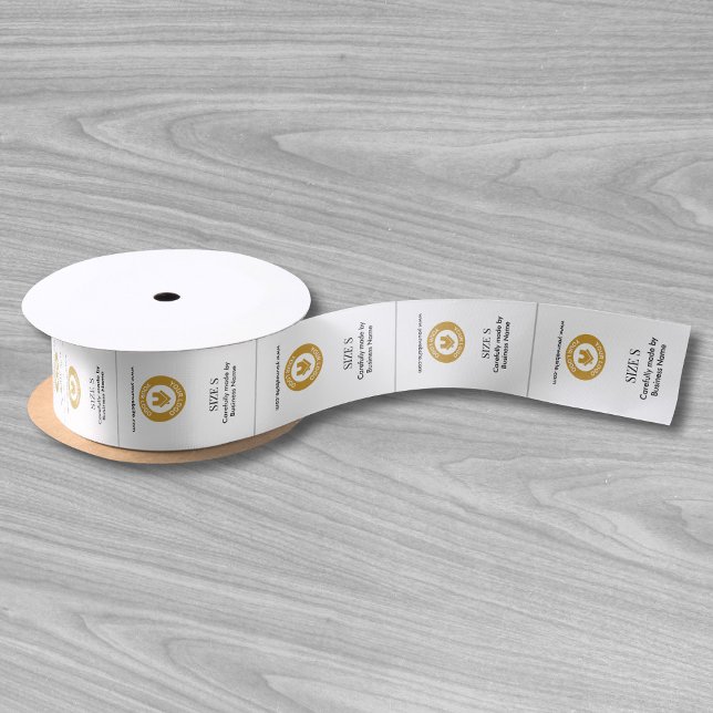 Custom Logo Clothing Garment Product Labels White Satin Ribbon (Creator Uploaded)