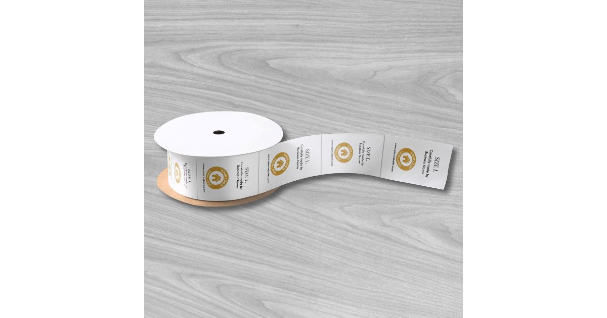 Custom Logo Clothing Garment Product Labels White Satin Ribbon | Zazzle