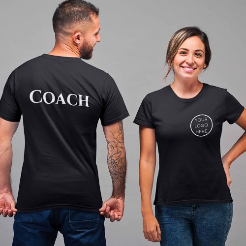 Custom Logo Coach Company Simple Black White T_Shirt