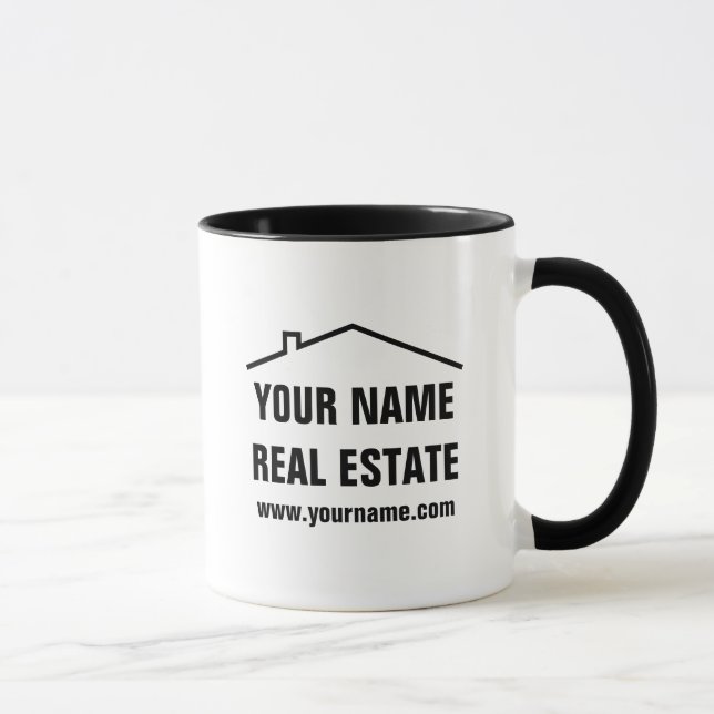 Custom logo coffee mug for real estate company (Right)