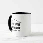 Custom logo coffee mug for real estate company (Front Left)