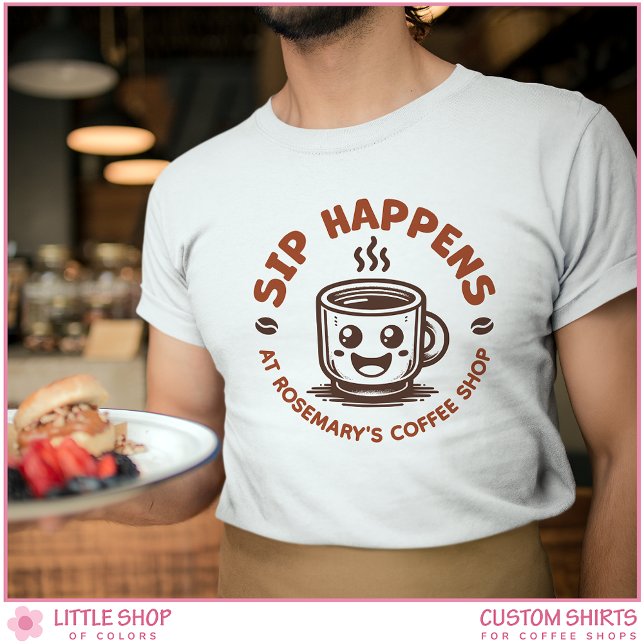 Custom Logo Coffee Shop Barista Professional T-Shirt (Creator Uploaded)