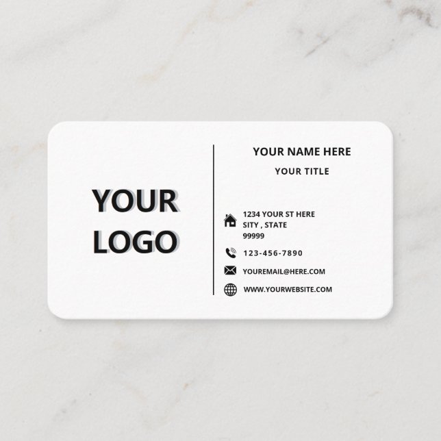 Custom Logo Colors Font Professional Business Card (Front)