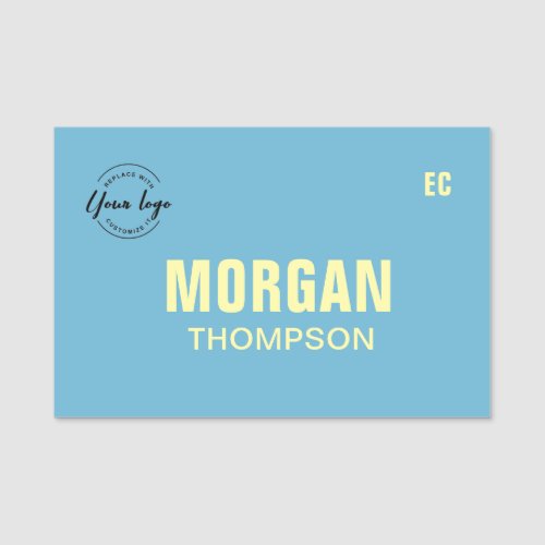 Custom Logo Committee Name Badge Blue Yellow