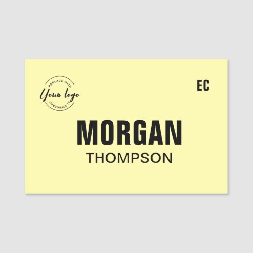 Custom Logo Committee Name Badge Yellow