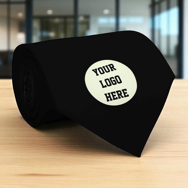 Custom Logo Company Black Business Corporate Neck Tie (Creator Uploaded)