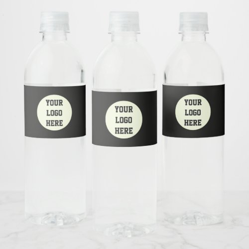 Custom Logo Company Black Business Corporate Water Bottle Label