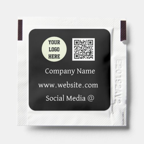 Custom Logo Company Black Business QR Code Hand Sanitizer Packet