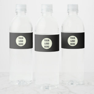 Custom Logo Company Black Corporate Business Water Bottle Label