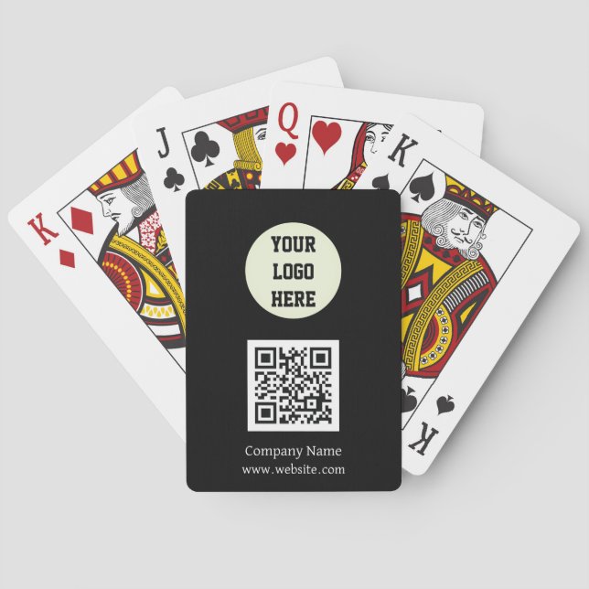 Custom Logo Company Black QR Code Business Poker Cards (Back)